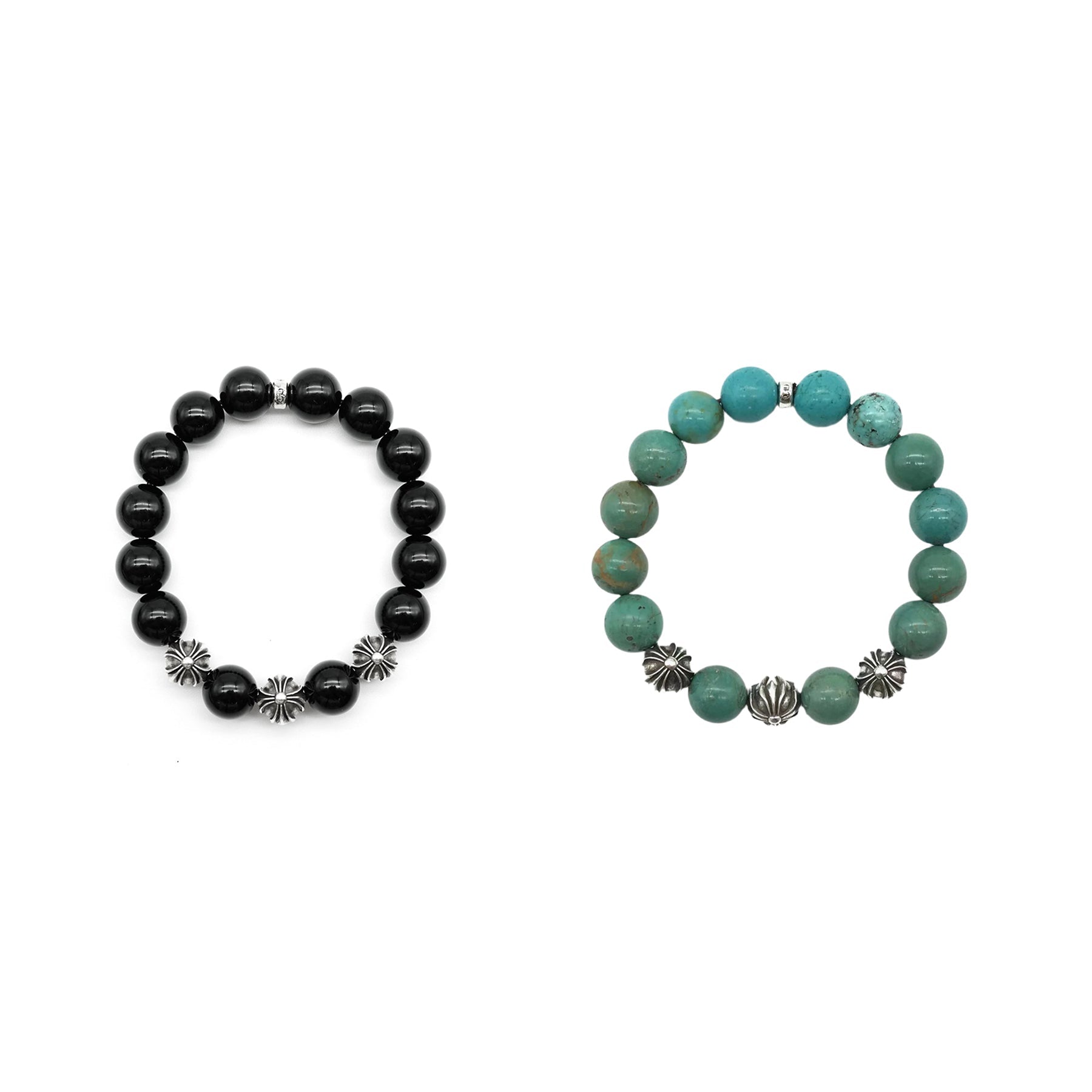 Chrome Hearts 12mm Silver Cross Beaded Bracelet – SHENGLI ROAD MARKET