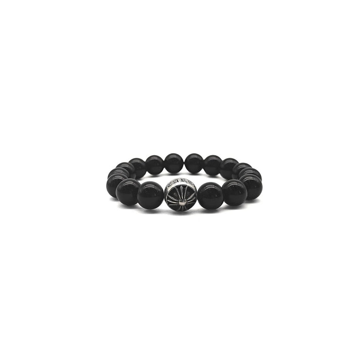 Chrome Hearts 12mm Single Silver Bead Cross Bracelet - SHENGLI ROAD MARKET