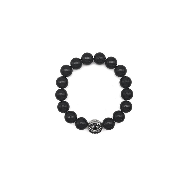 Chrome Hearts 12mm Single Silver Bead Cross Bracelet - SHENGLI ROAD MARKET