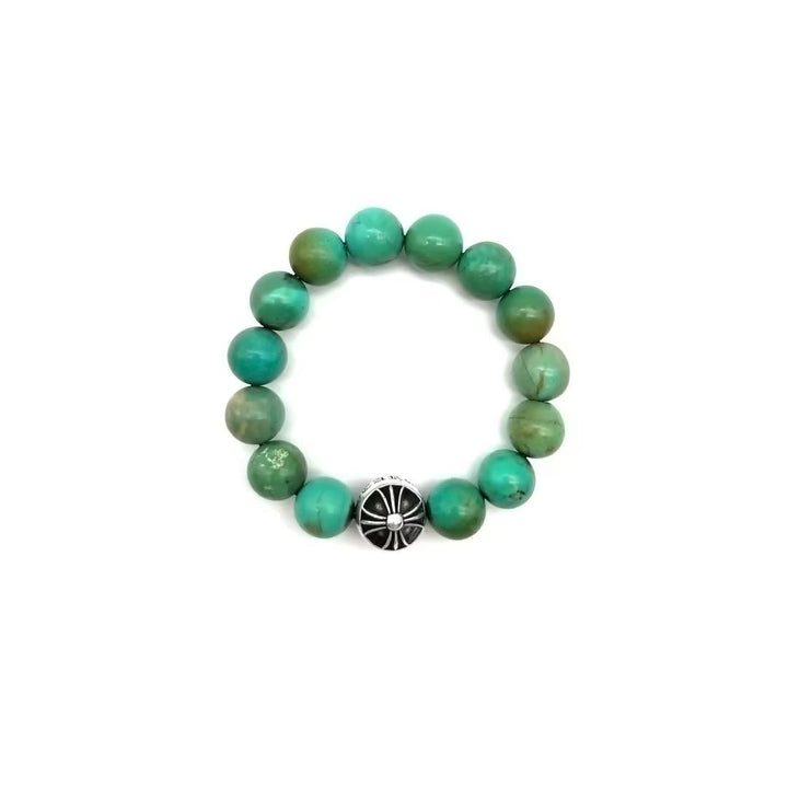 Chrome Hearts 12mm Single Silver Turquoise Bracelet - SHENGLI ROAD MARKET