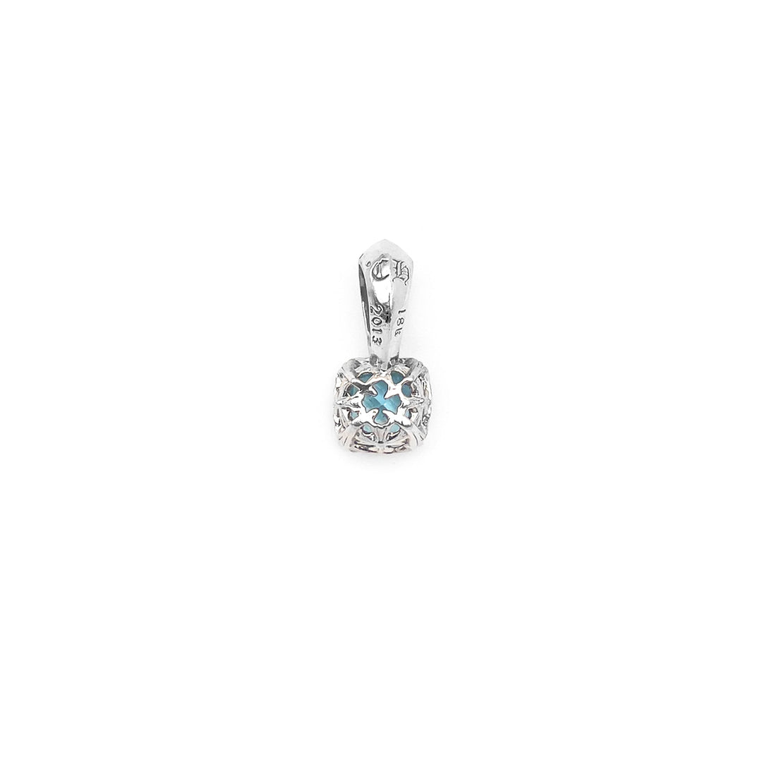 Chrome Hearts 18K White Gold Aquamarine Sugar Cube Charm Pendant - SHENGLI ROAD MARKET