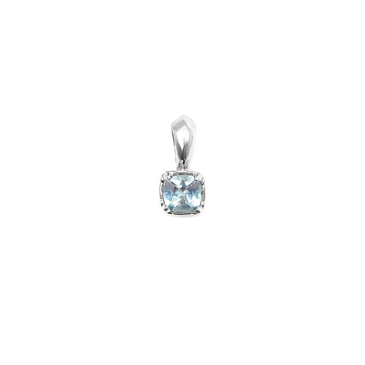 Chrome Hearts 18K White Gold Aquamarine Sugar Cube Charm Pendant - SHENGLI ROAD MARKET