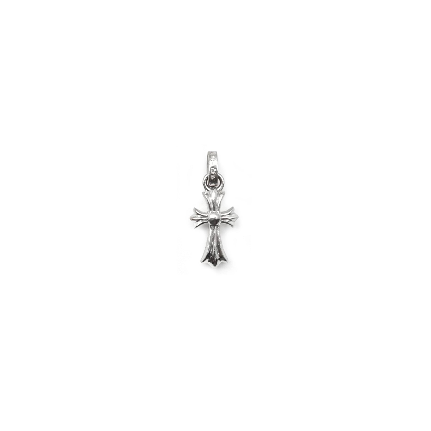 Chrome Hearts 18K White Gold Babyfat Cross Charm Pendant - SRM