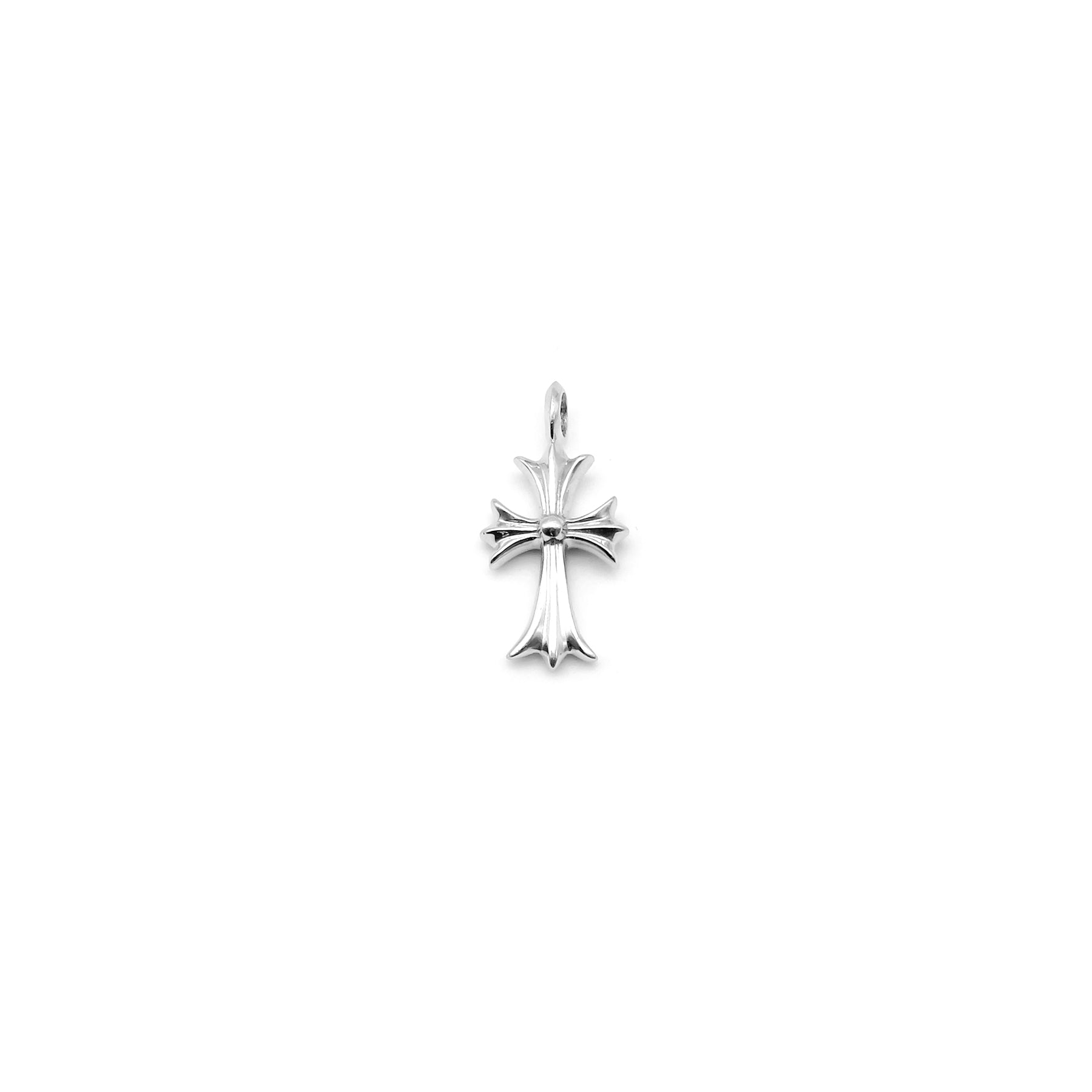 Chrome Hearts 18K White Gold Blue Saph Tiny Cross Charm Pendant