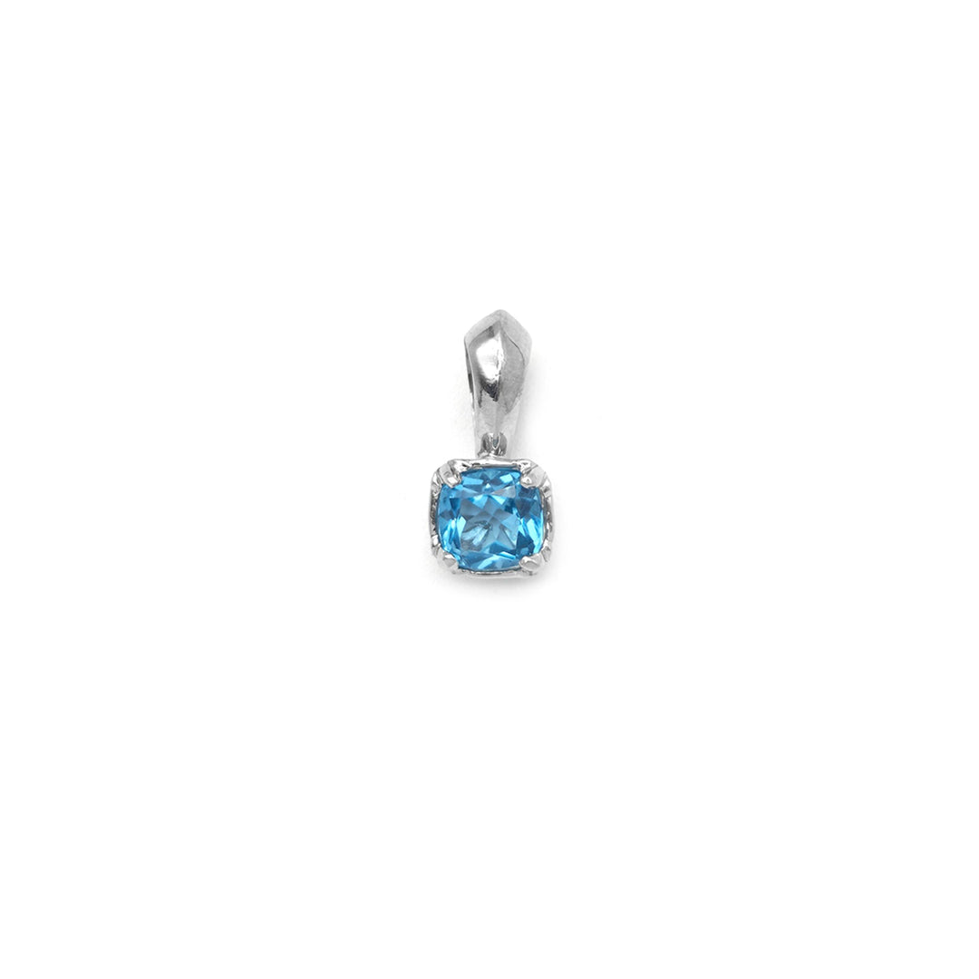 Chrome Hearts 18K White Gold Blue Topaz Aquamarine Charm Pendant - SHENGLI ROAD MARKET