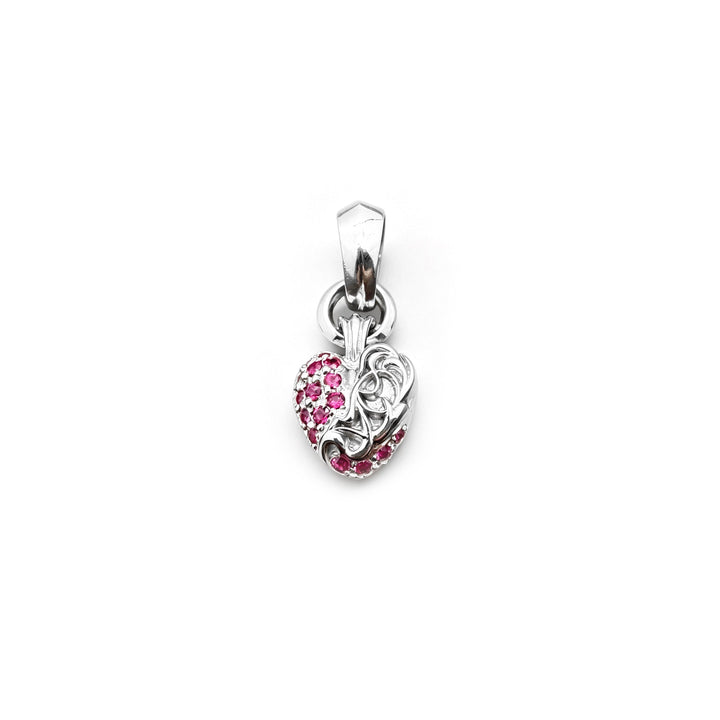 Chrome Hearts 18K White Gold Cannes Exclusive Pink Saph Vine Heart Charm Pendant - SHENGLI ROAD MARKET
