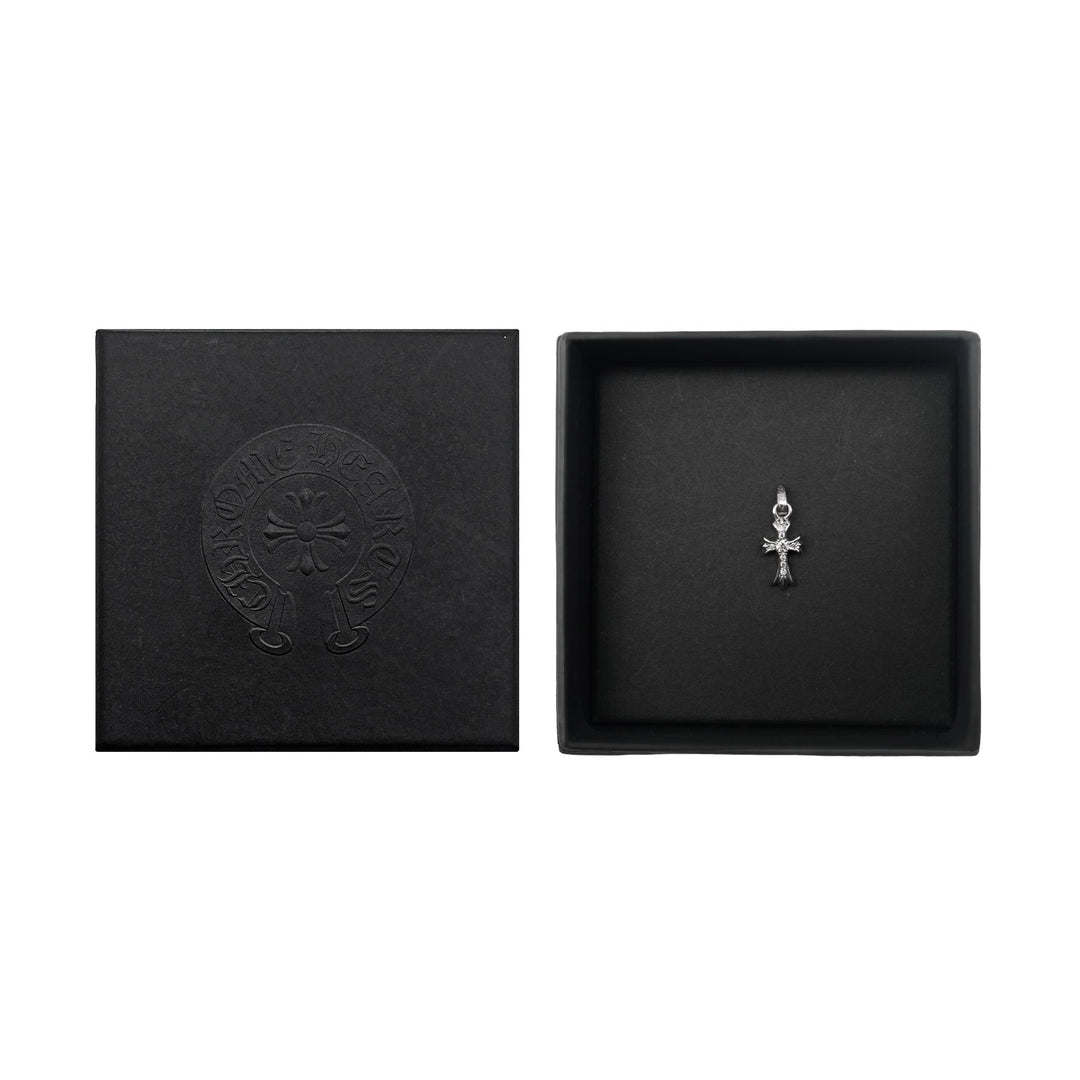 Chrome Hearts 18K White Gold Diamonds Babyfat Cross Charm Pendant - SHENGLI ROAD MARKET