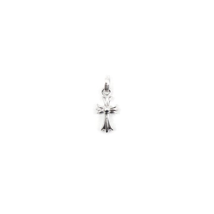 Chrome Hearts 18K White Gold Diamonds Babyfat Cross Charm Pendant - SHENGLI ROAD MARKET