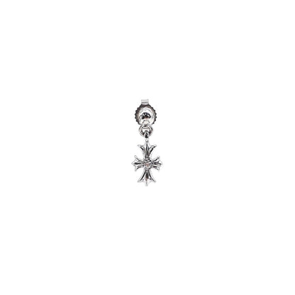 Chrome Hearts 18K White Gold Diamonds Cross Earring - SHENGLI ROAD MARKET