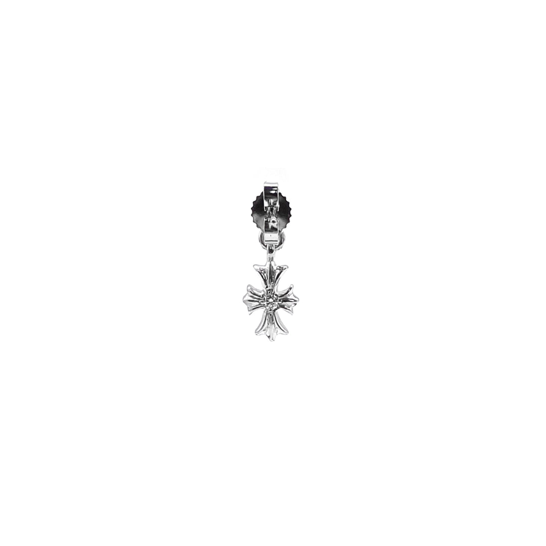 Chrome Hearts 18K White Gold Diamonds Cross Earring Drop - SHENGLI ROAD MARKET