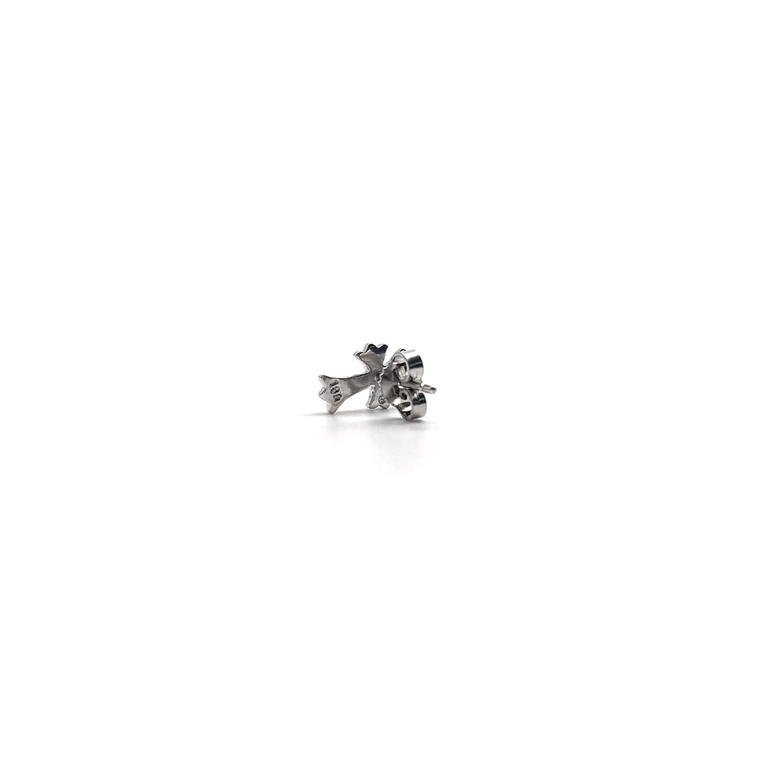 Chrome Hearts 18K White Gold Diamonds Cross Earring Stud - SHENGLI ROAD MARKET