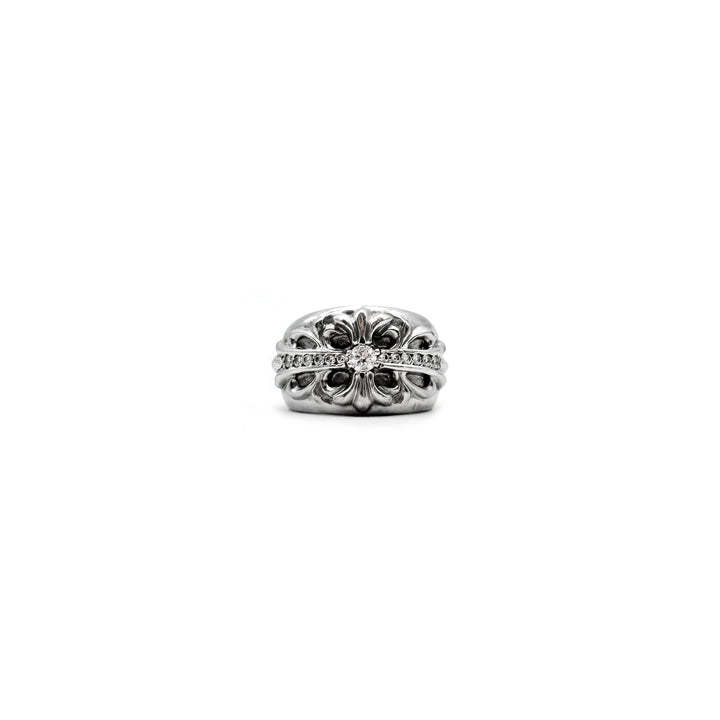 Chrome Hearts 18K White Gold Diamonds Keeper Ring - SHENGLI ROAD MARKET