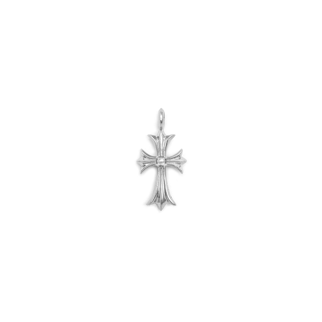 Chrome Hearts 18K White Gold Diamonds Tiny Cross Necklace Charm - SHENGLI ROAD MARKET