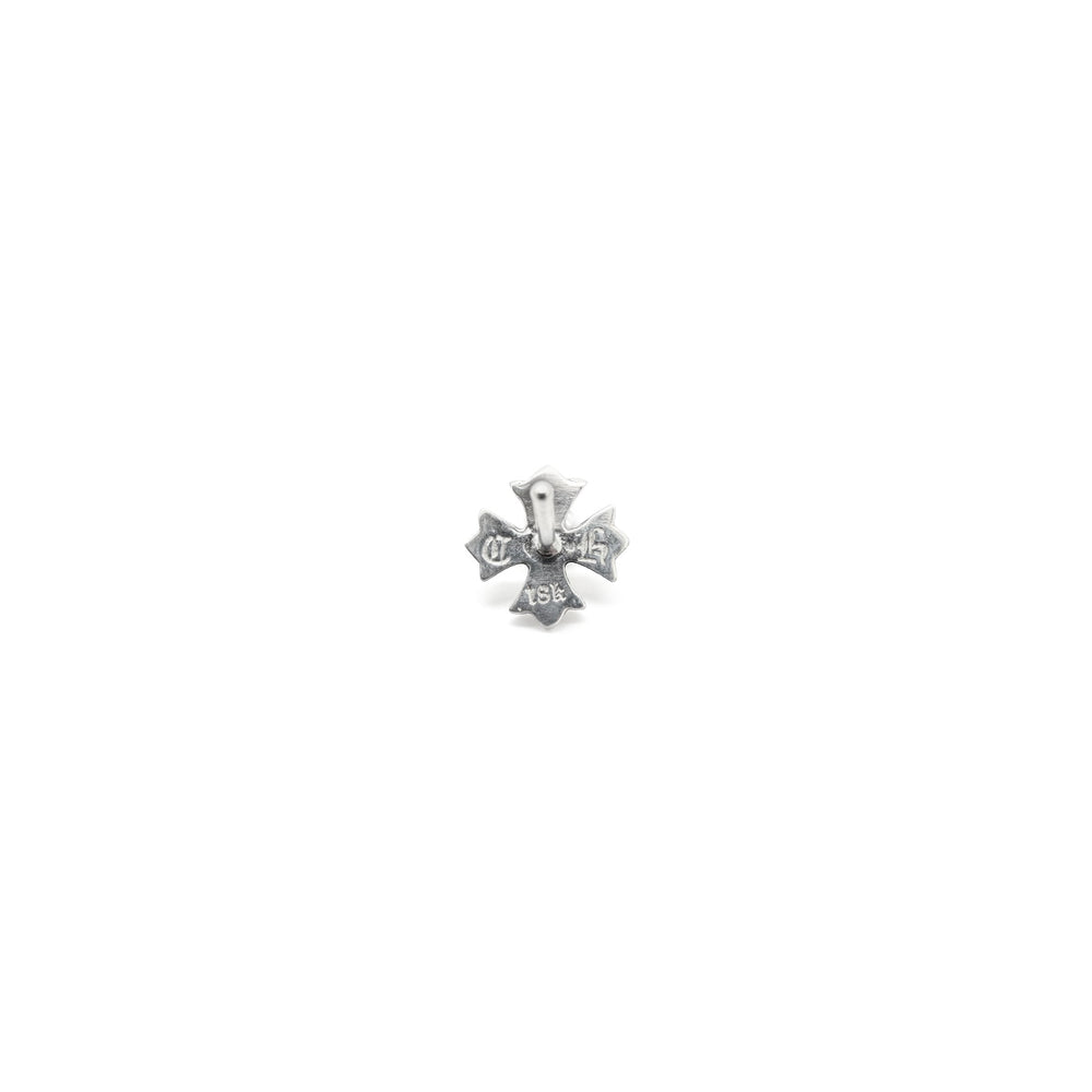 Chrome Hearts 18K White Gold Emerald Cross Earring Stud - SHENGLI ROAD MARKET