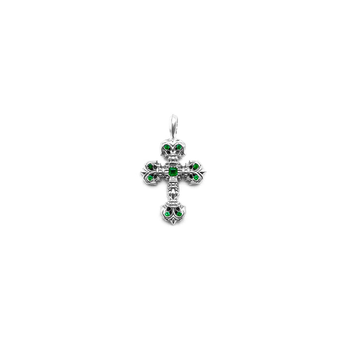 Chrome Hearts 18K White Gold Emerald Filigree Charm Pendant - SHENGLI ROAD MARKET