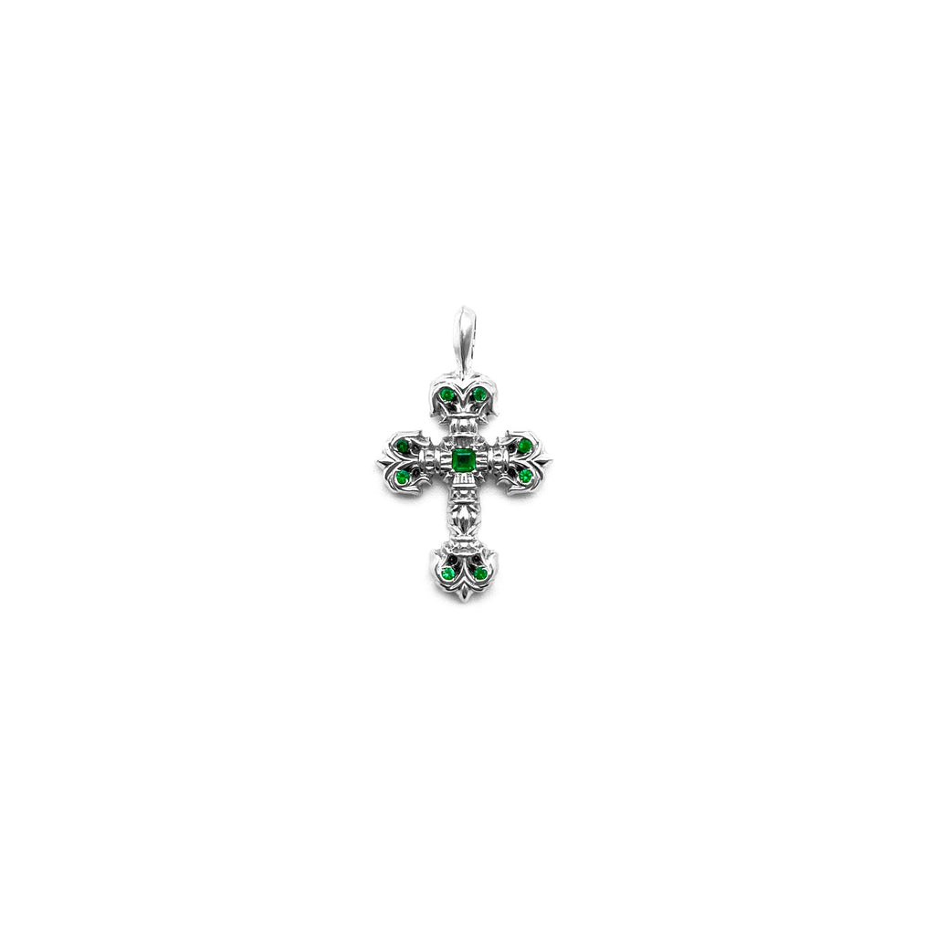 り*様 Chrome Hearts クロスチャーム グリーンストーン chrome-hearts-18k-white-gold-
