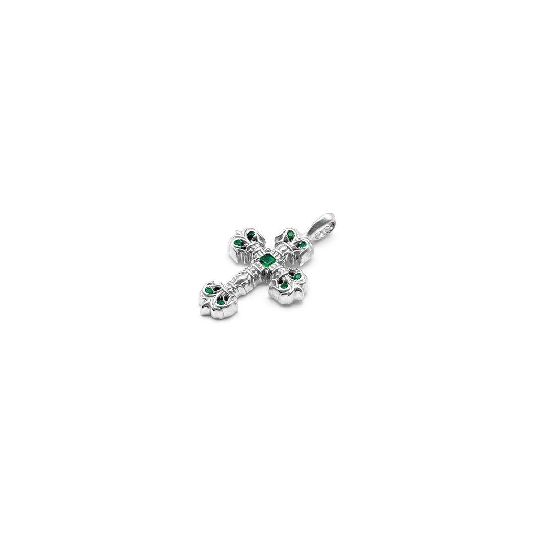 Chrome Hearts 18K White Gold Emerald Filigree Charm Pendant - SHENGLI ROAD MARKET