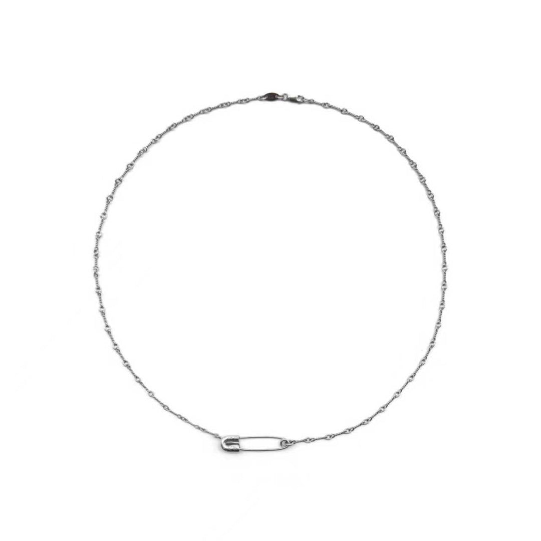 Chrome Hearts 18K White Gold Emerald Pin Safety Necklace - SHENGLI ROAD MARKET