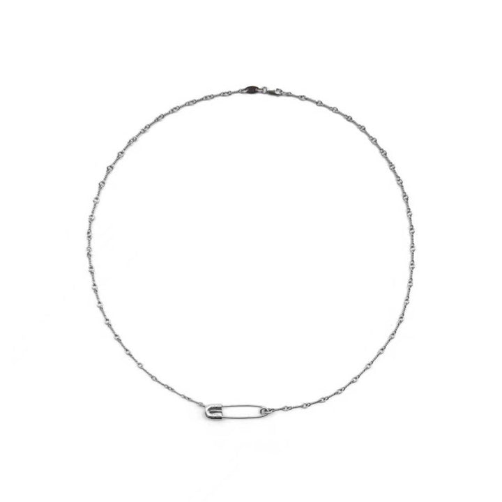 Chrome Hearts 18K White Gold Emerald Pin Safety Necklace - SHENGLI ROAD MARKET