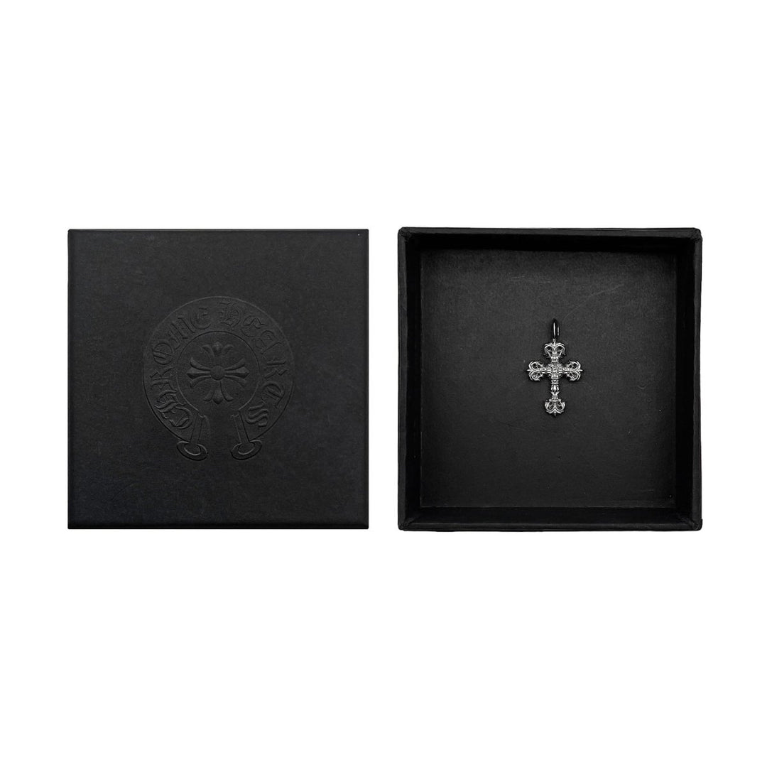 Chrome Hearts 18K White Gold Filigree Diamond Cross Charm Pendant - SHENGLI ROAD MARKET