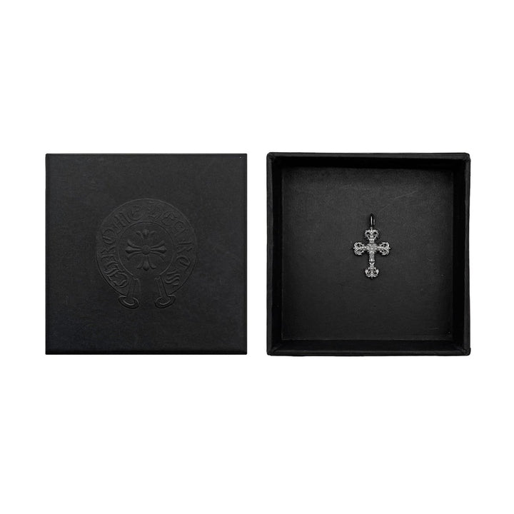 Chrome Hearts 18K White Gold Filigree Diamond Cross Charm Pendant - SHENGLI ROAD MARKET