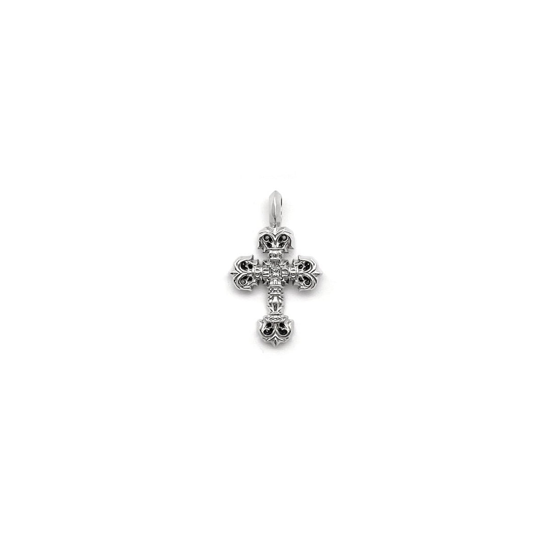 Chrome Hearts 18K White Gold Filigree Diamond Cross Charm Pendant - SHENGLI ROAD MARKET