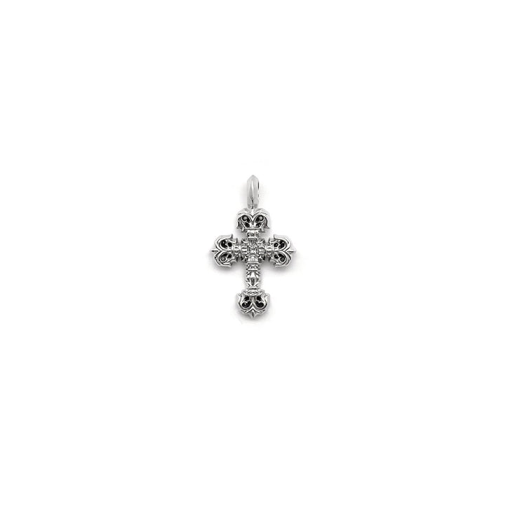 Chrome Hearts 18K White Gold Filigree Diamond Cross Charm Pendant - SHENGLI ROAD MARKET