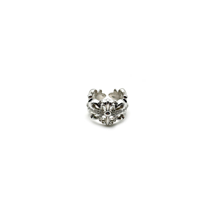Chrome Hearts 18K White Gold Floral Cross Ring - SHENGLI ROAD MARKET