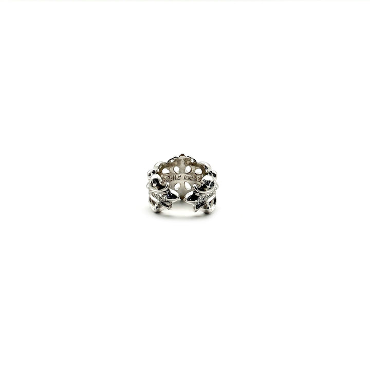 Chrome Hearts 18K White Gold Floral Cross Ring - SHENGLI ROAD MARKET