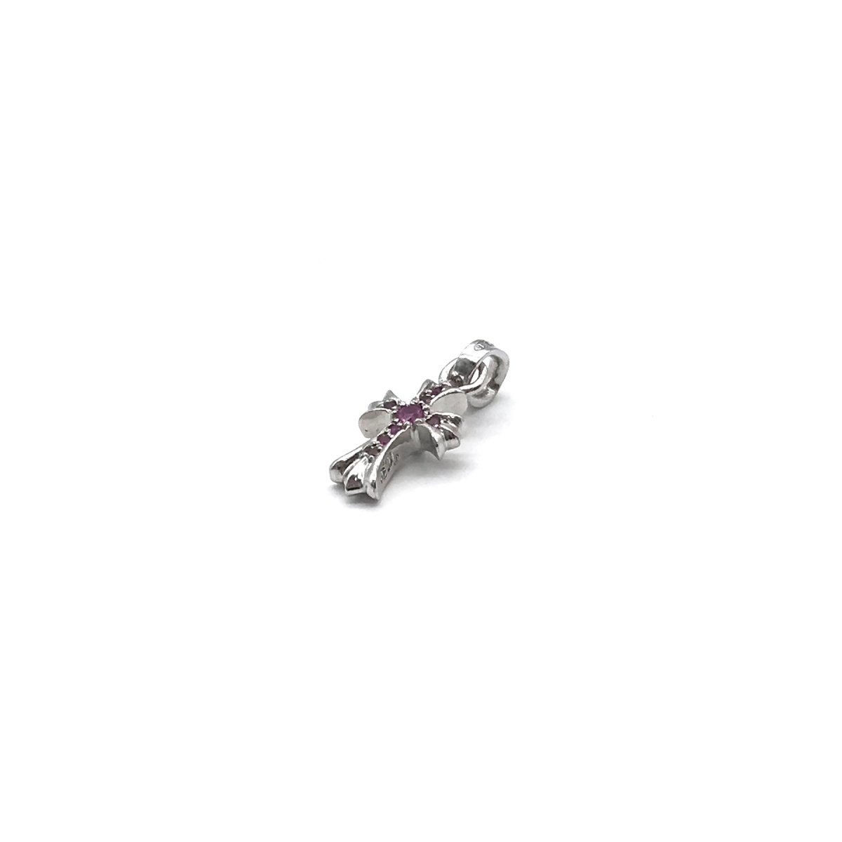 Chrome Hearts 18K White Gold Pink Diamonds Babyfat Necklace Charm - SHENGLI ROAD MARKET