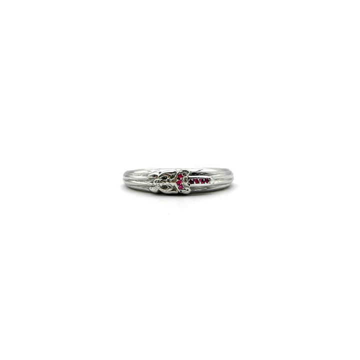 Chrome Hearts 18K White Gold Pink Saph Baby Dagger Ring - SHENGLI ROAD MARKET