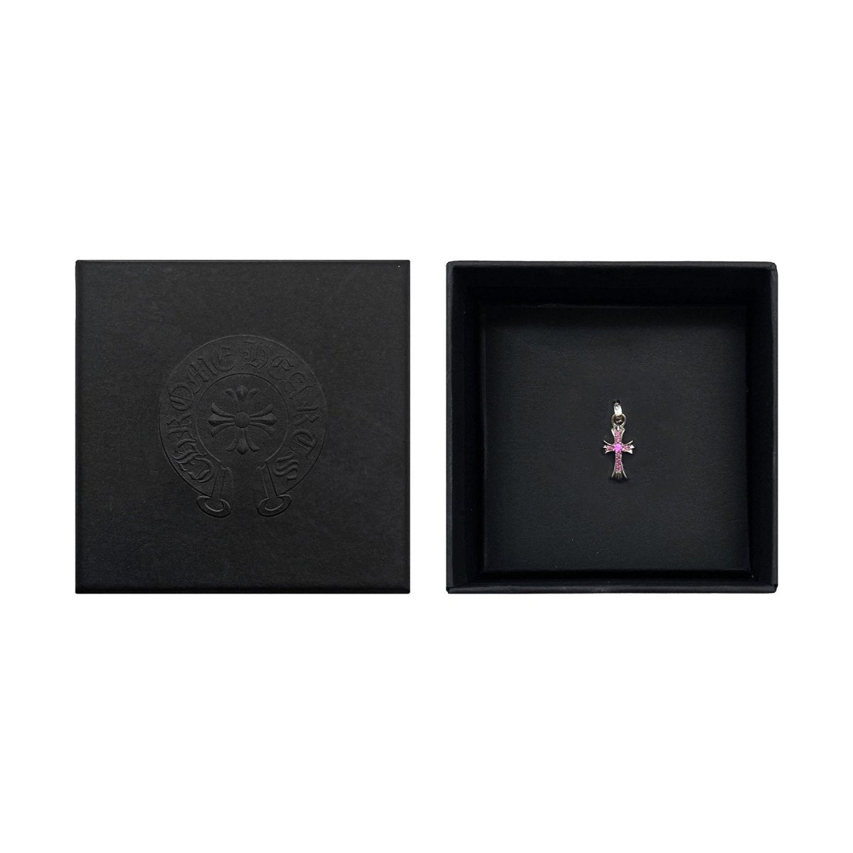 Chrome Hearts 18K White Gold Pink Saph Babyfat Cross Charm Chrome Hearts 18K White Gold Pink Saph Babyfat Cross Charm