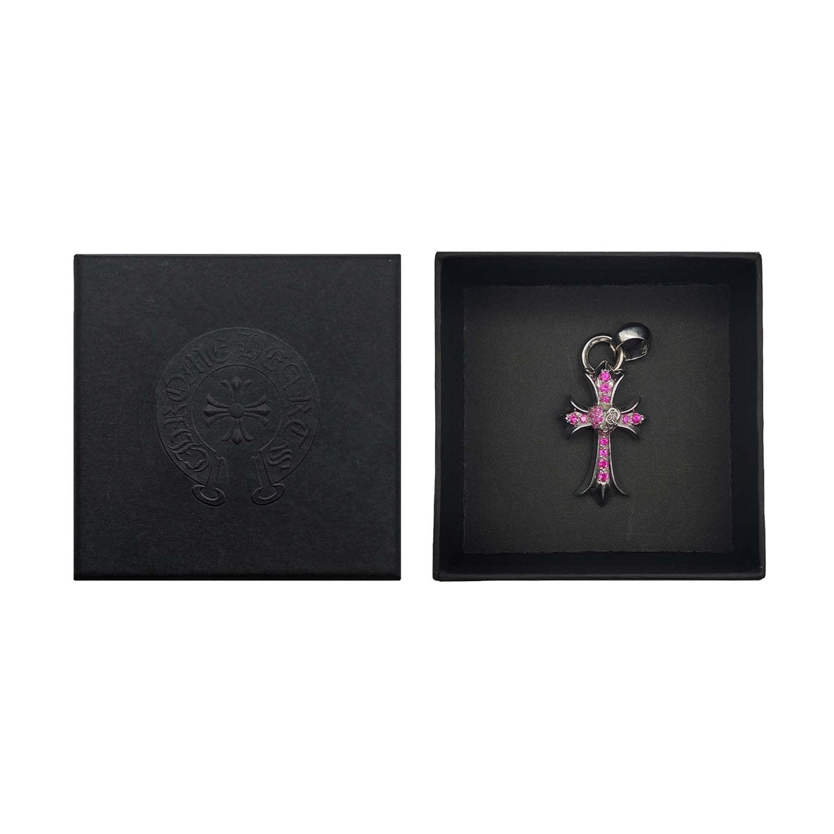 Chrome Hearts 18K White Gold Pink Saph Charm Pendant - SRM