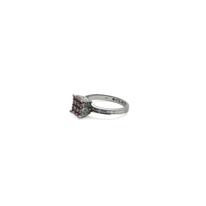 Chrome Hearts 18k White Gold Pink Saph KH Cocktail Ring - SHENGLI ROAD MARKET