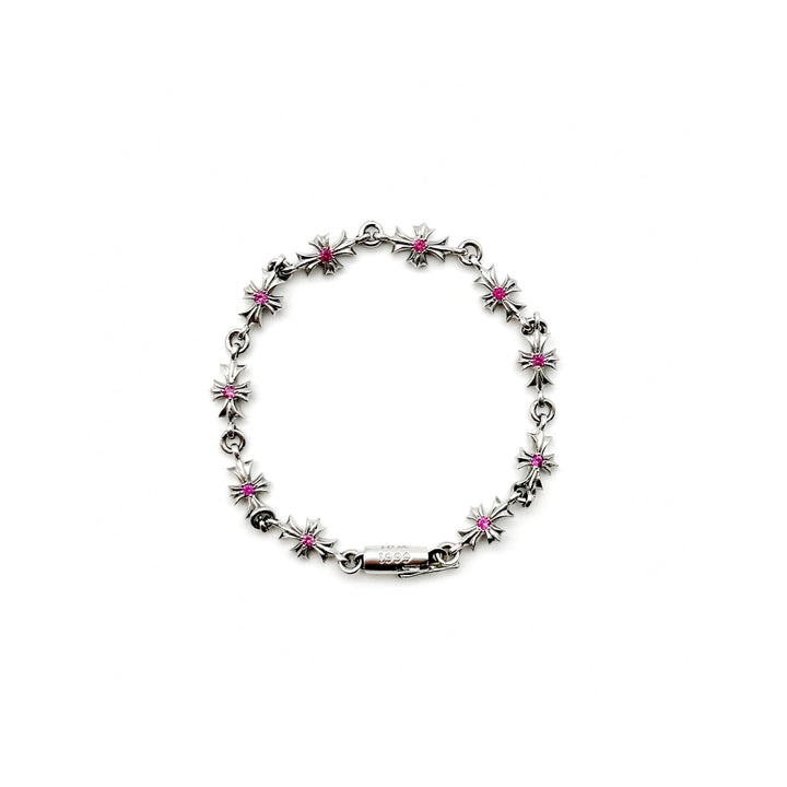 Chrome Hearts 18K White Gold Pink Saph Tiny E Bracelet - SHENGLI ROAD MARKET