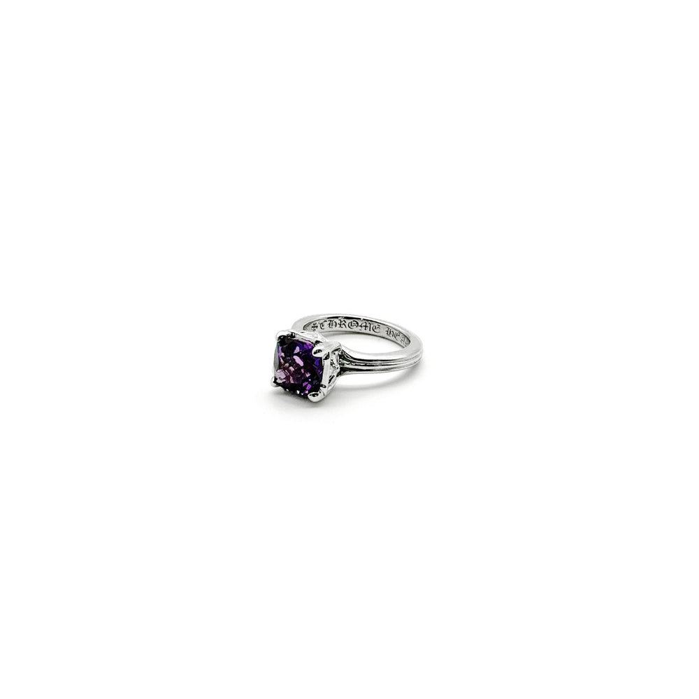 Chrome Hearts 18K White Gold Purple Saph Sugar Cube Ring - SHENGLI ROAD MARKET