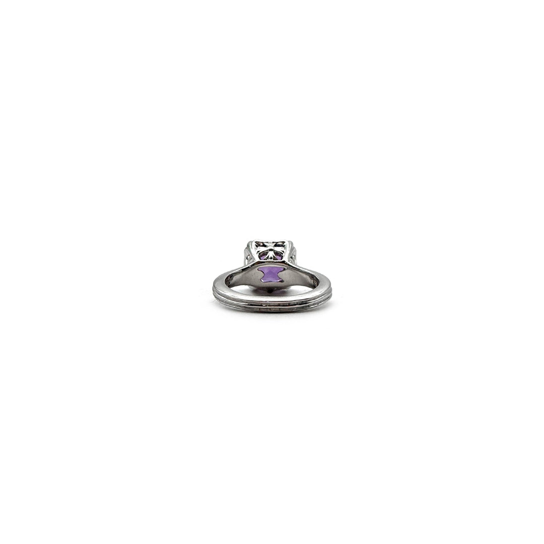 Chrome Hearts 18K White Gold Purple Saph Sugar Cube Ring - SHENGLI ROAD MARKET