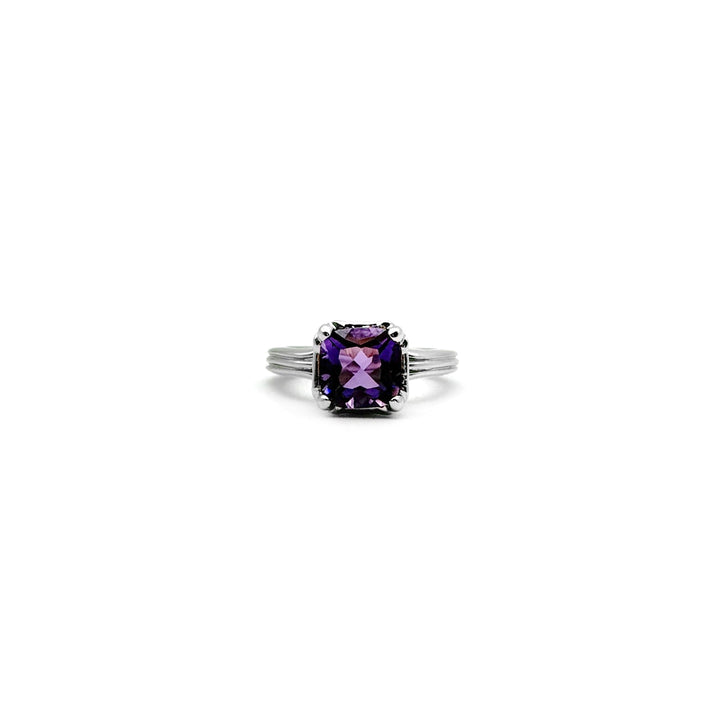 Chrome Hearts 18K White Gold Purple Saph Sugar Cube Ring - SHENGLI ROAD MARKET