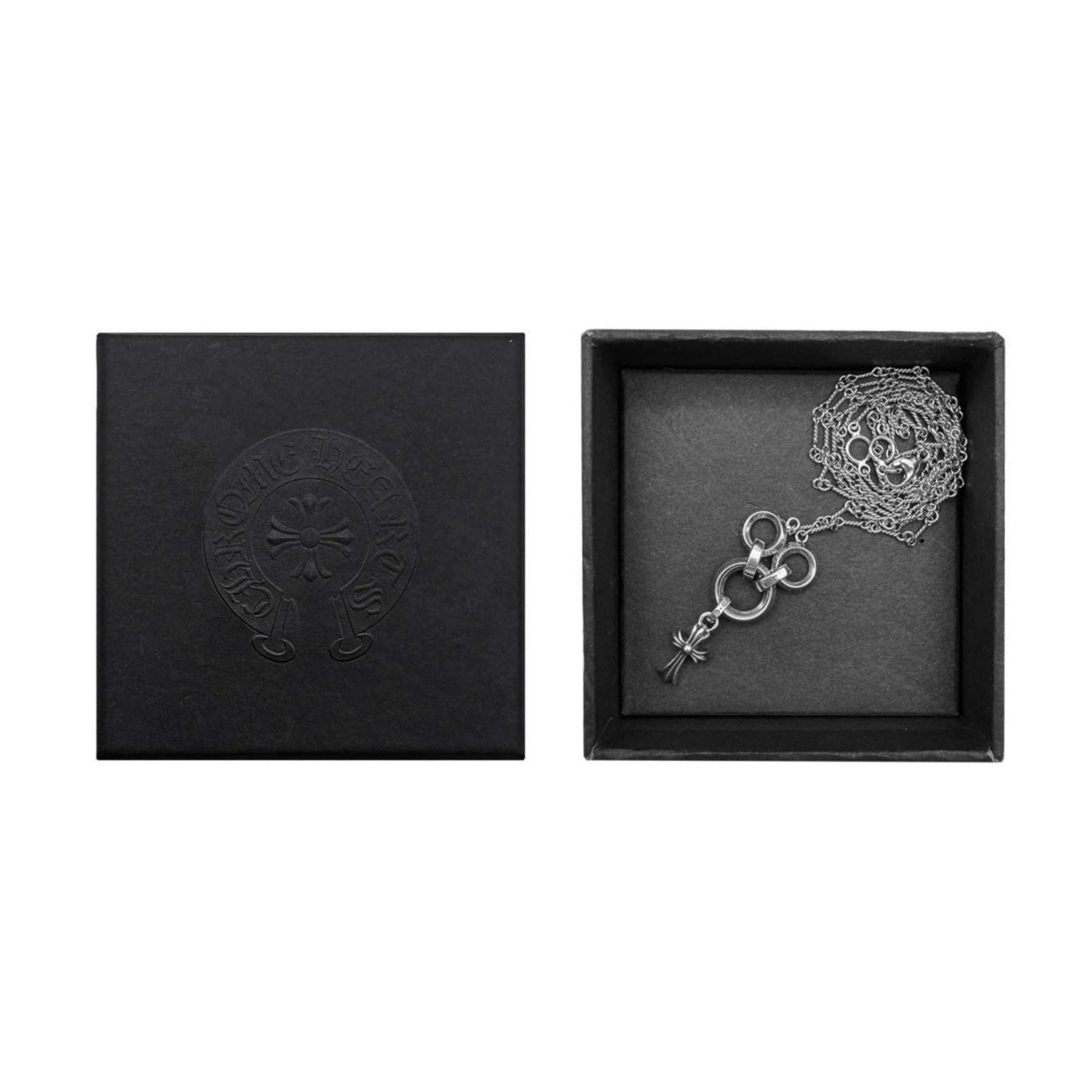 クロムハーツ　twist chain baby fat dia Chrome Hearts 18K White Gold Twist Belly Chain With Silver Babyfat