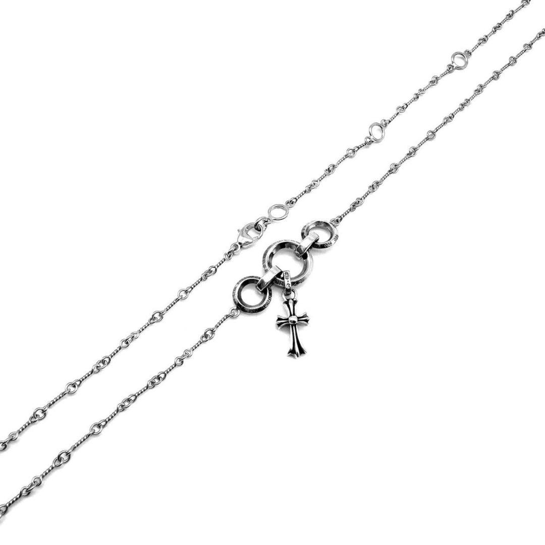 Chrome Hearts 18K White Gold Twist Waist Chain With Silver Babyfat Cross - SHENGLI ROAD MARKET