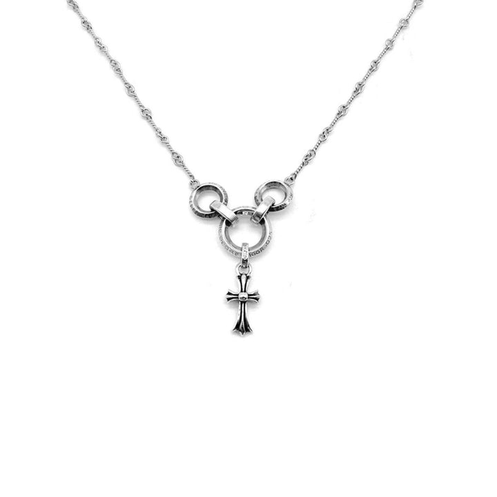 Chrome Hearts 18K White Gold Twist Waist Chain With Silver Babyfat Cross - SHENGLI ROAD MARKET