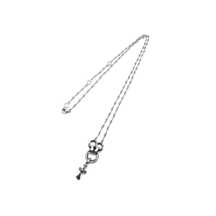 Chrome Hearts 18K White Gold Twist Waist Chain With Silver Babyfat Cross - SHENGLI ROAD MARKET