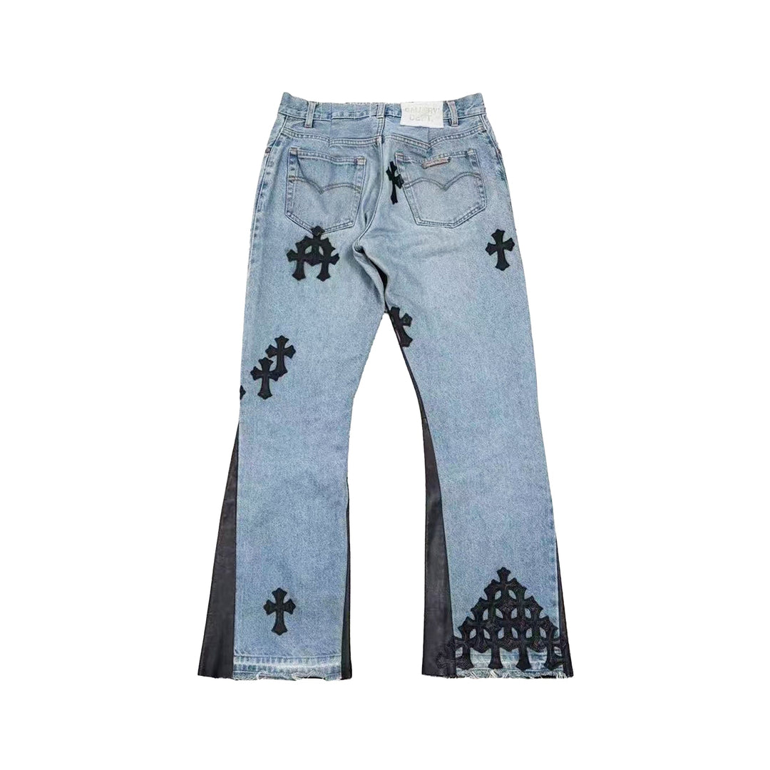Chrome Hearts 1of1 Levi's 501 Gallery Dept. Black Cross Patch Jeans - SHENGLI ROAD MARKET
