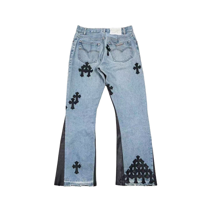 Chrome Hearts 1of1 Levi's 501 Gallery Dept. Black Cross Patch Jeans - SHENGLI ROAD MARKET