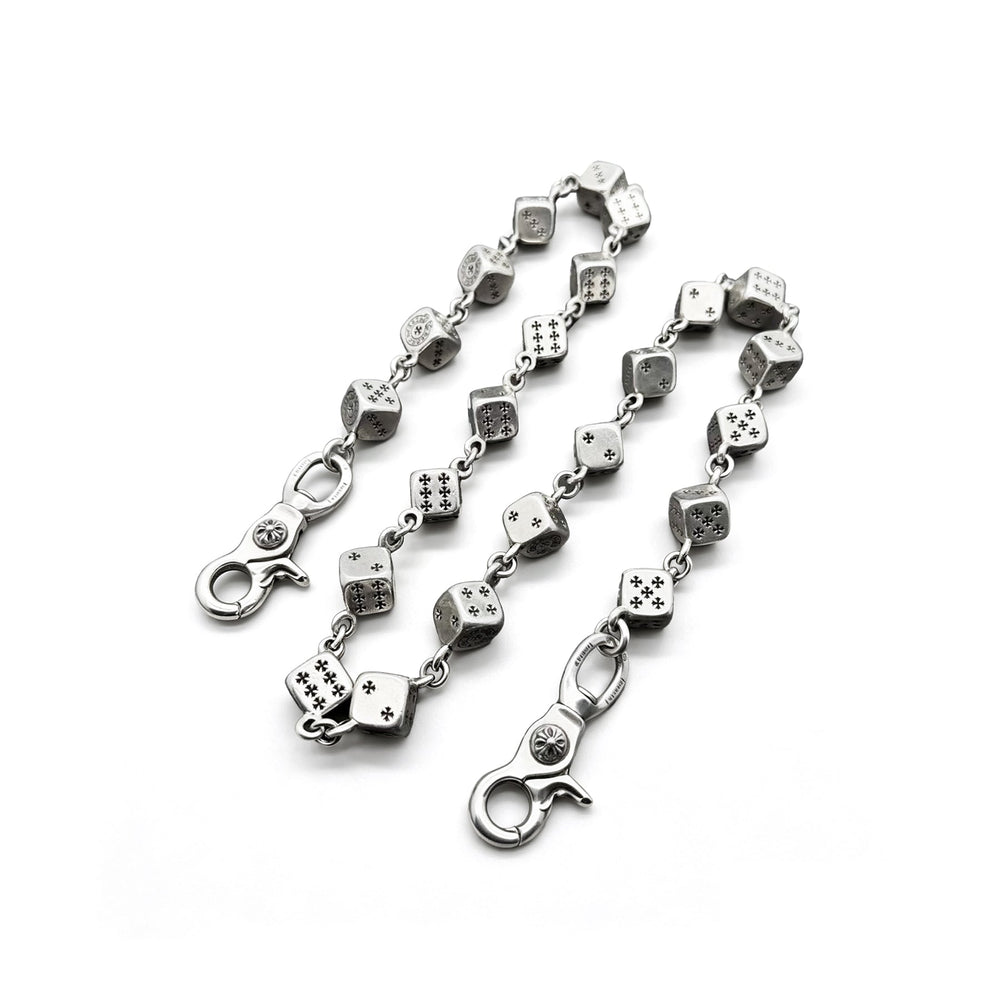 Chrome Hearts 1of1 Silver Dice 2 Clip Wallet Chain - SHENGLI ROAD MARKET