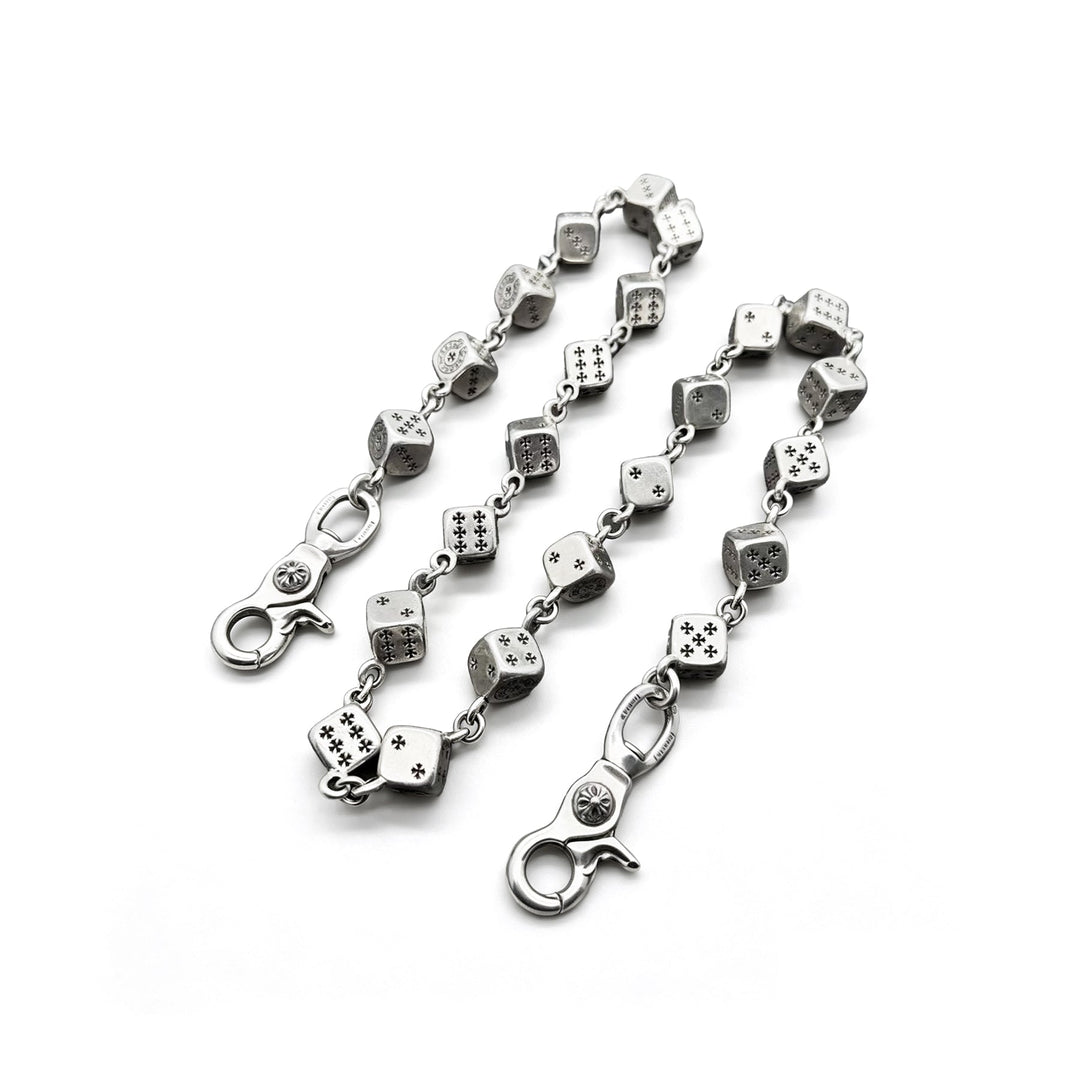 Chrome Hearts 1of1 Silver Dice 2 Clip Wallet Chain - SHENGLI ROAD MARKET