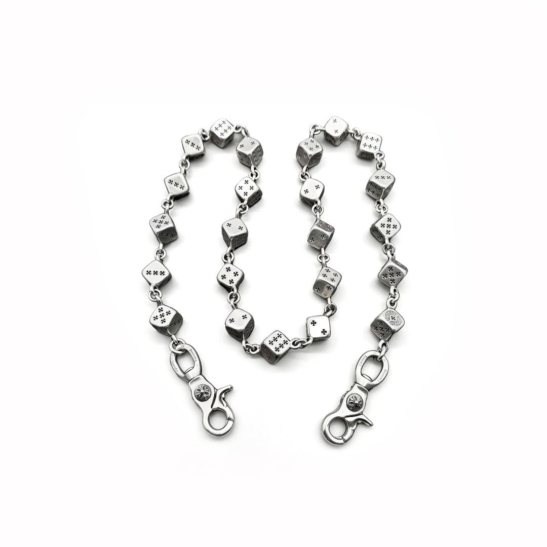 Chrome Hearts 1of1 Silver Dice 2 Clip Wallet Chain - SHENGLI ROAD MARKET