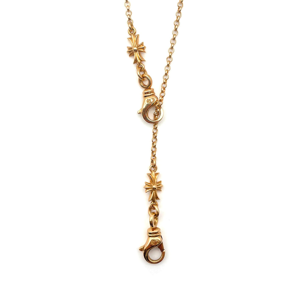 Chrome Hearts 22k Gold 2 Clip Cross Glasses Hanging Chain - SHENGLI ROAD MARKET