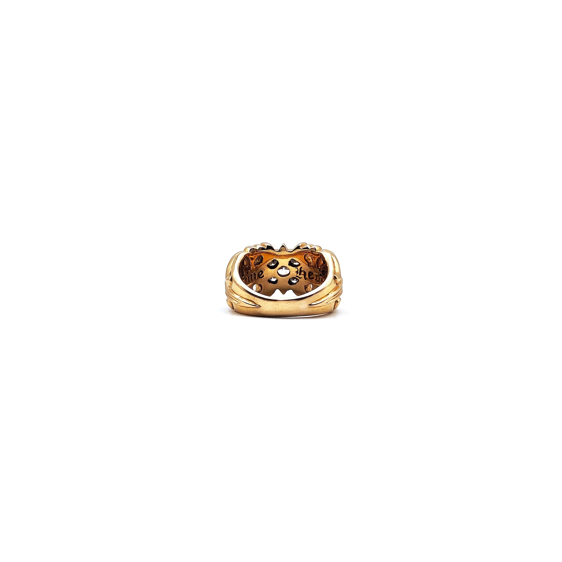 Chrome Hearts 22K Gold 5 Diamonds K&T Floral Ring - SRM – SHENGLI