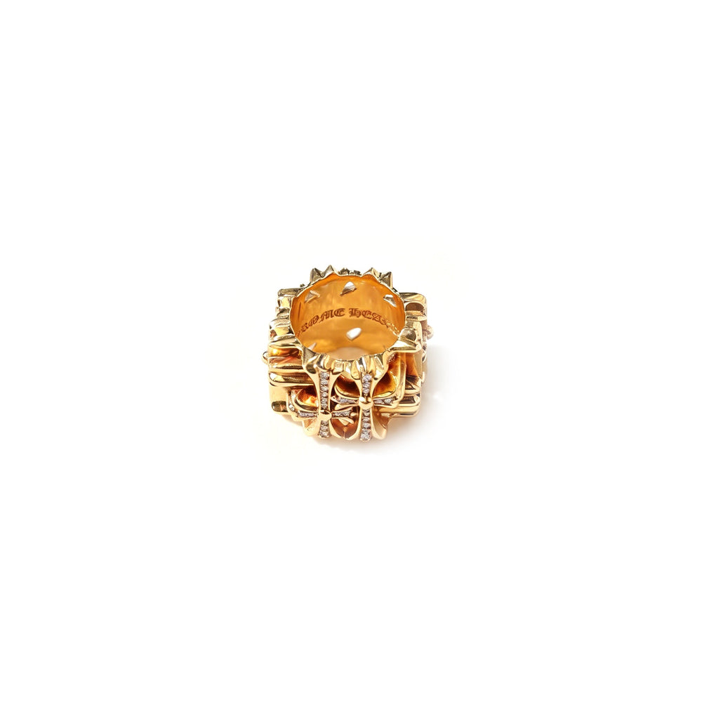 Chrome Hearts 22k Gold and Diamond Cemetery Cross Ring - SHENGLI ROAD MARKET